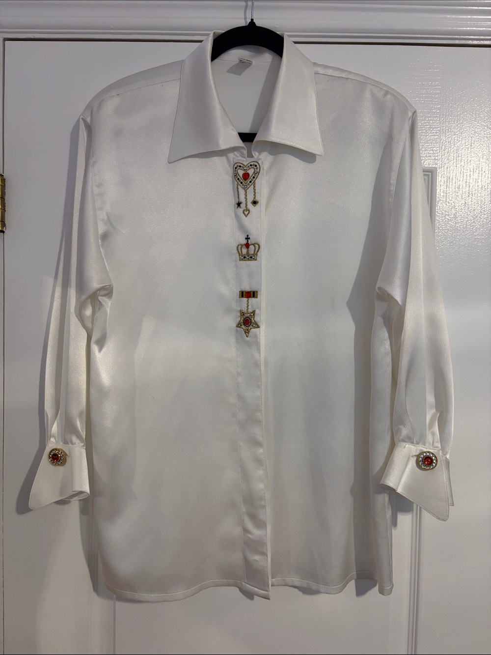 Vintage embellished white shirt by Tru
